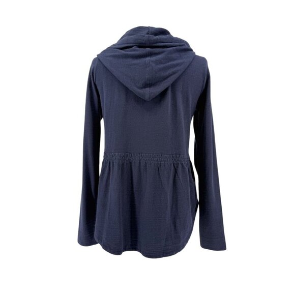 LOFT Navy Blue Hooded Open Sweatshirt S - Picture 7 of 7